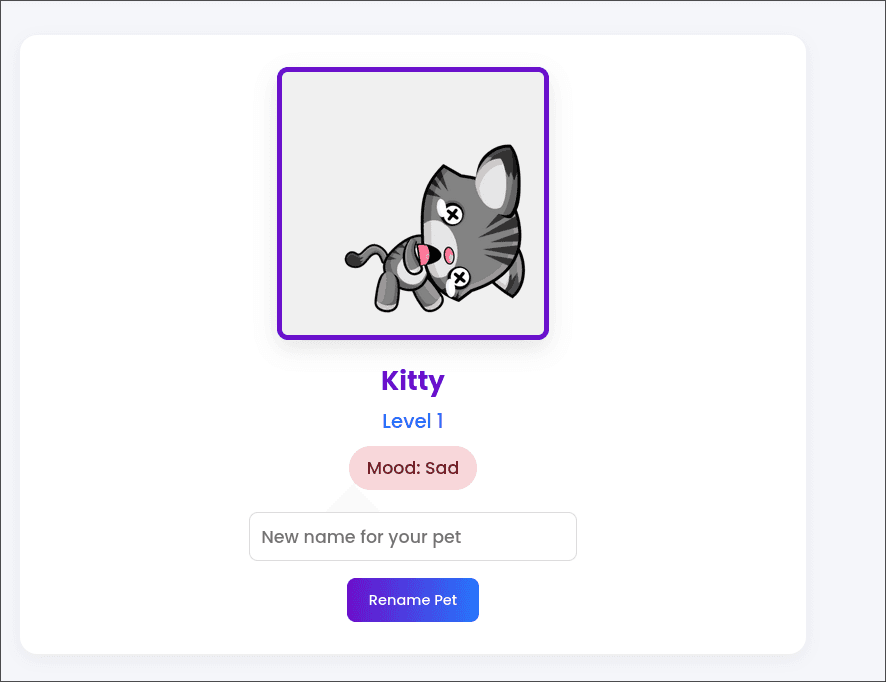 Carbon Footprint Tracker sad pet state
