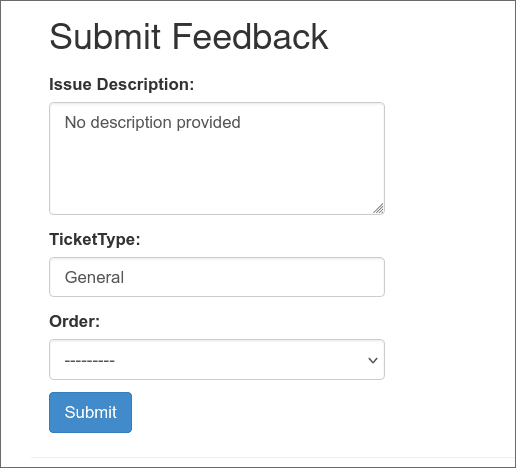 Petrol Delivery WebApp feedback page