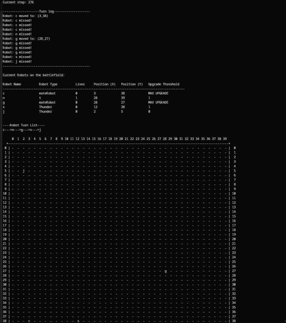 Robo Wars battle screen